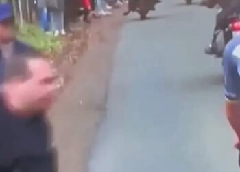 Zielig: spuwende ‘fan’ richting Mathieu Van der Poel