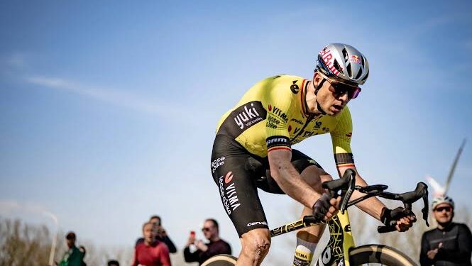 Breaking nieuws:Wout van Aert zich officieel teruggetrokken uit de Ronde van Vlaanderen 2025 vanwege een blessure aan zijn linkerknie.