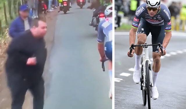 Man die Mathieu van der Poel bespuugde tijdens E3 Saxo Classic gespot in Parijs-Roubaix — Politie zet achtervolging in en verscherpt beveiliging Van der Poel