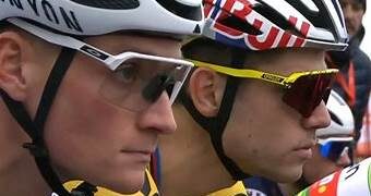 Mathieu Van der Poel reageert op kritisch tijdschrift dat zegt dat Wout Van Aert niet op zijn niveau is, verwijzend naar carrièreprestaties