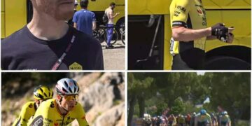 Van Aert wilde “zich mengen in de strijd om de kopgroep”, maar ziet het trio met Pedersen verder weg rijden. Details in de reacties hieronder 👇