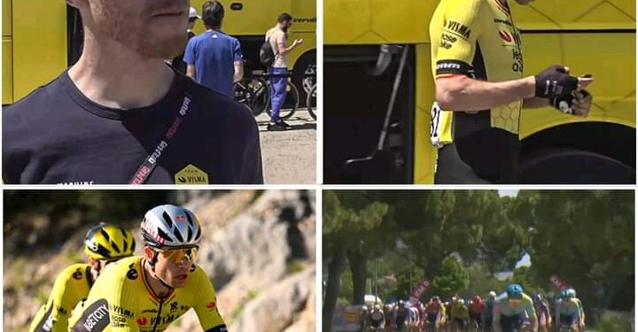 Van Aert wilde “zich mengen in de strijd om de kopgroep”, maar ziet het trio met Pedersen verder weg rijden. Details in de reacties hieronder 👇