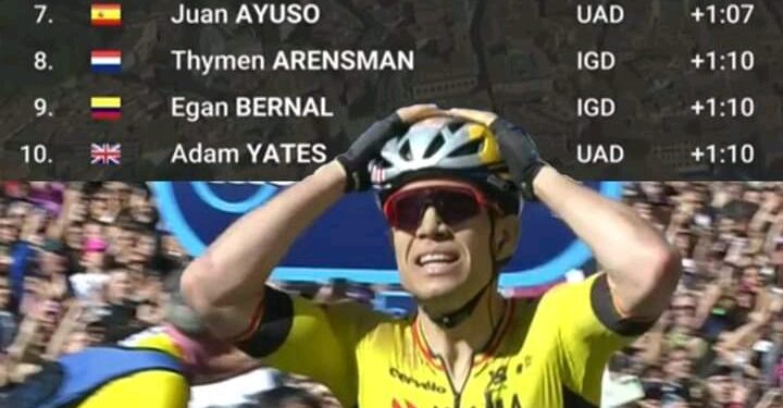 Wout van Aert is TERUG! #GirodItalia 50e overwinning op de weg en hij heeft nu een etappe gewonnen in ALLE DRIE de grote rondes! 👏