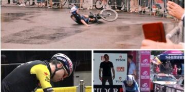 Roglic valt tijdens verkenning, om 14:34 start Wout van Aert Details in de reacties hieronder 👇