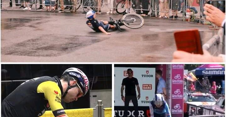 Roglic valt tijdens verkenning, om 14:34 start Wout van Aert Details in de reacties hieronder 👇