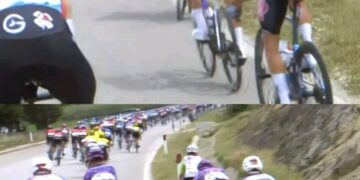 Geit rent door het peloton in de Giro d’Italia! Gelukkig zijn zowel de kosten als de renners oké!