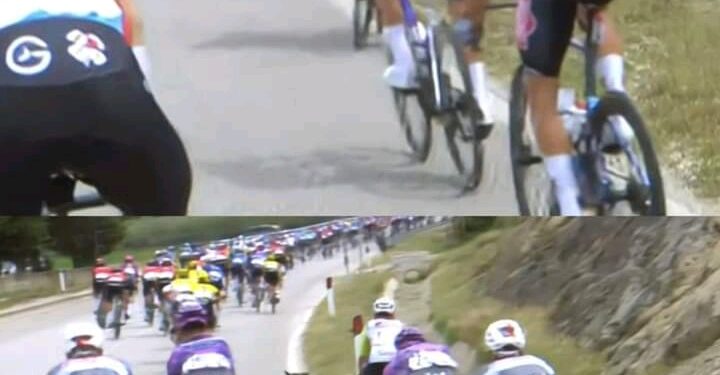 Geit rent door het peloton in de Giro d’Italia! Gelukkig zijn zowel de kosten als de renners oké!