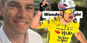 Kijk: zo viert Wout van Aert zijn triomf in Roubaix